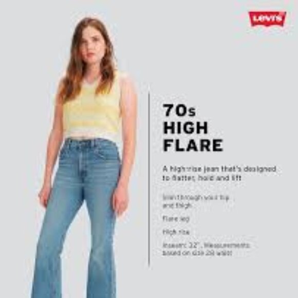 Levi’s Premium, Blue Tag 70's High Flare (2022), Capital E, 34x32, NWT $128 MSRP - Picture 2 of 12